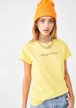 Daisy Street I Like Your Brain Boyfriend Tee Tops