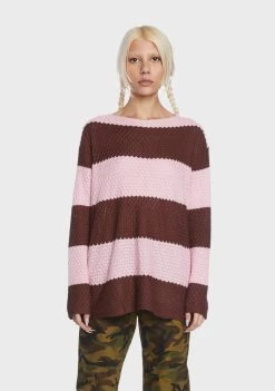 Daisy Street Striped Knit Jumper Knit Sweaters