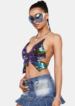 Daisy Street Sequin Butterfly Top