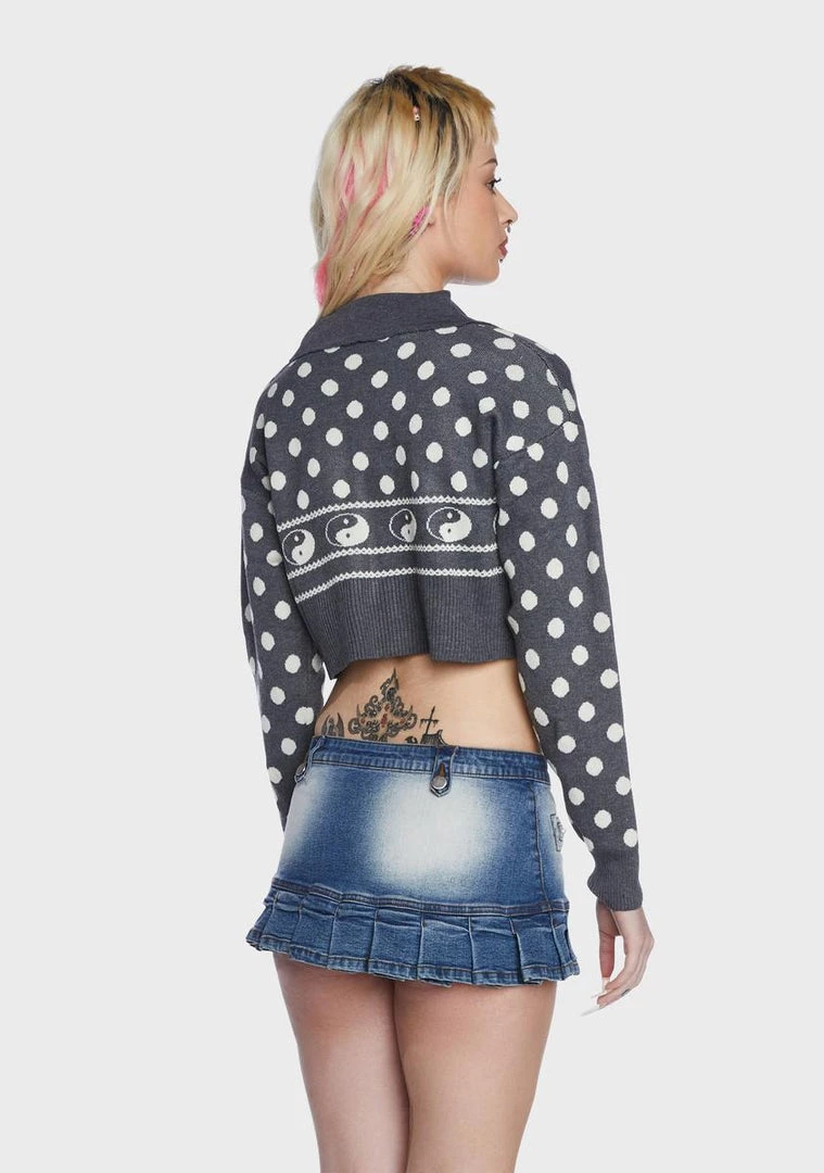 Daisy Street Knit Cardigans Polka Dot Yin Yang Cardigan