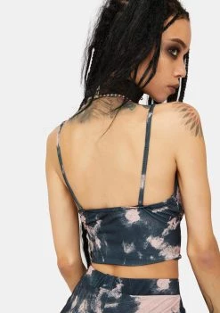 Daisy Street Black And Pink Tie Dye Cami