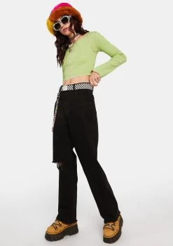 Daisy Street Jeans With Beaded Chain