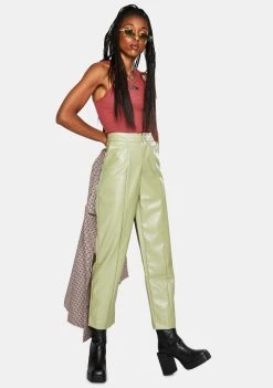 Daisy Street Vegan Leather Straight Leg Trousers