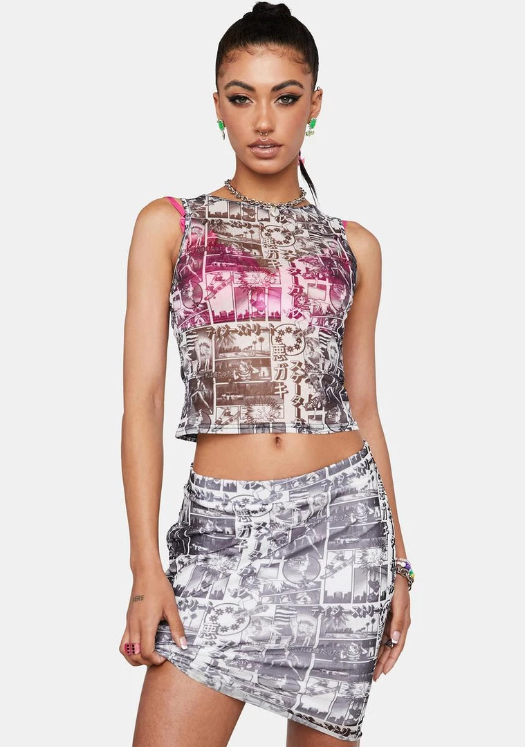 Daisy Street Mono Anime Sophia Skirt Mini Skirt