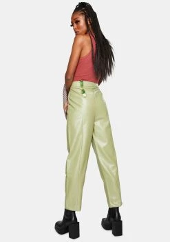 Daisy Street Vegan Leather Straight Leg Trousers