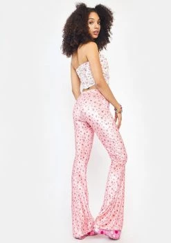 Daisy Street Bottoms Becky Velvet Flare Pants