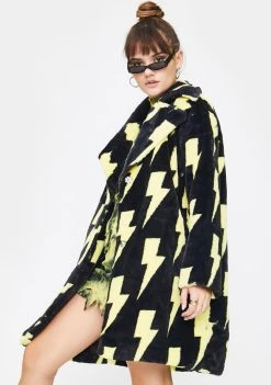 Daisy Street Lightning Faux Fur Coat