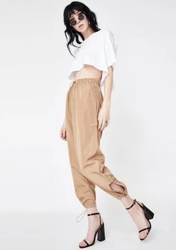 Daisy Street Cropped Cut-Out Track Pants Bottoms