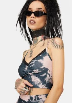 Daisy Street Black And Pink Tie Dye Cami