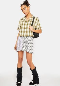Daisy Street Emily Plaid Pleated Skirt Bottoms