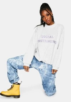 Daisy Street Tops Social Distancing Crewneck