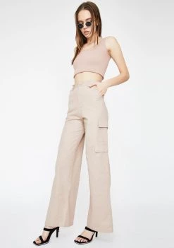 Daisy Street Bottoms Cargo Pocket Wide Leg Pants