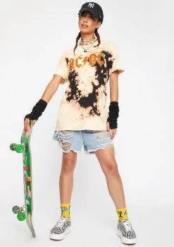 Daisy Street Tops AC/DC Tie Dye Graphic Tee