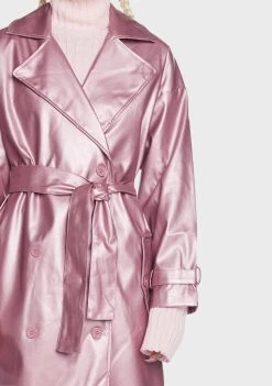 Daisy Street Trench Coats Metallic Trench Coat