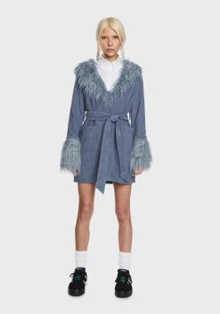 Daisy Street Faux Fur Coats Corduroy Faux Fur Coat