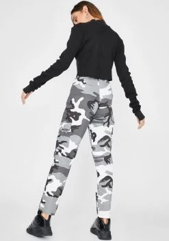 Daisy Street Camo Print Utility Cargo Trousers Bottoms