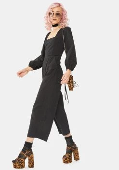 Daisy Street Jumpsuits & Rompers Tie Back Dobby Jumpsuit