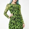 Daisy Street Zebra Print Mesh Dress Dresses