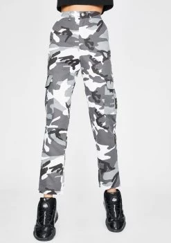 Daisy Street Camo Print Utility Cargo Trousers Bottoms