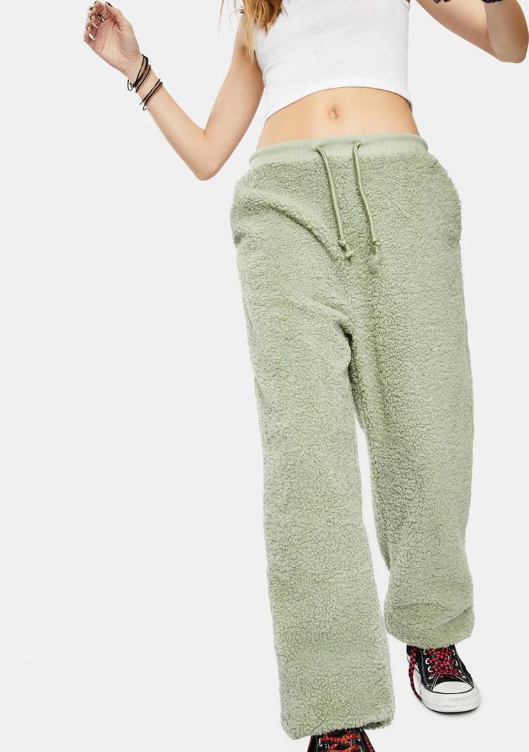 Daisy Street Pistachio Sherpa Joggers