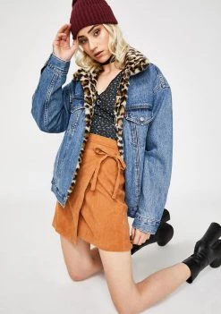 Daisy Street Bottoms Cord Wrap Mini Skirt