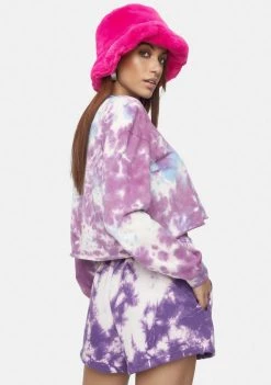Daisy Street Bottoms Purple Layla Tie Dye Shorts