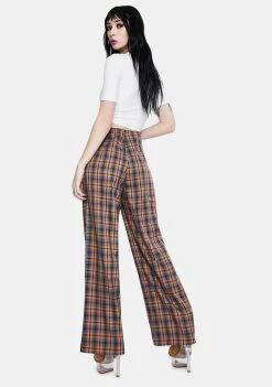 Daisy Street Checkered Wide Leg Trousers Bottoms