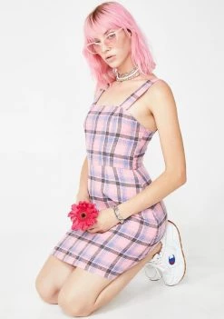 Daisy Street Retro Check Wide Strap Cami Dress
