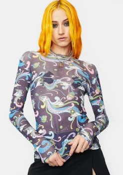 Daisy Street Amelia Mesh Shirt Tops