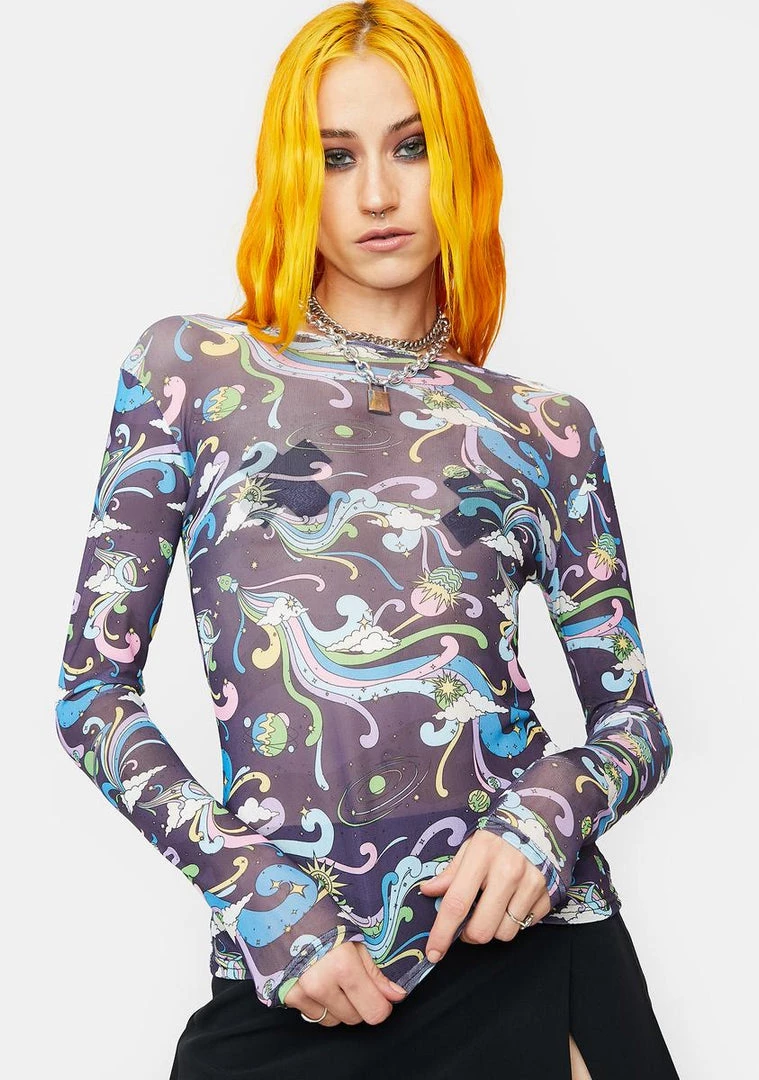 Daisy Street Amelia Mesh Shirt Tops