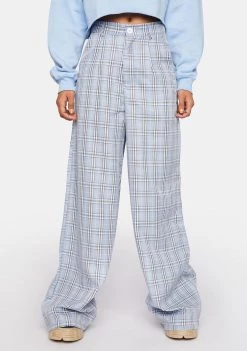 Daisy Street Blue Checked Laura Trousers
