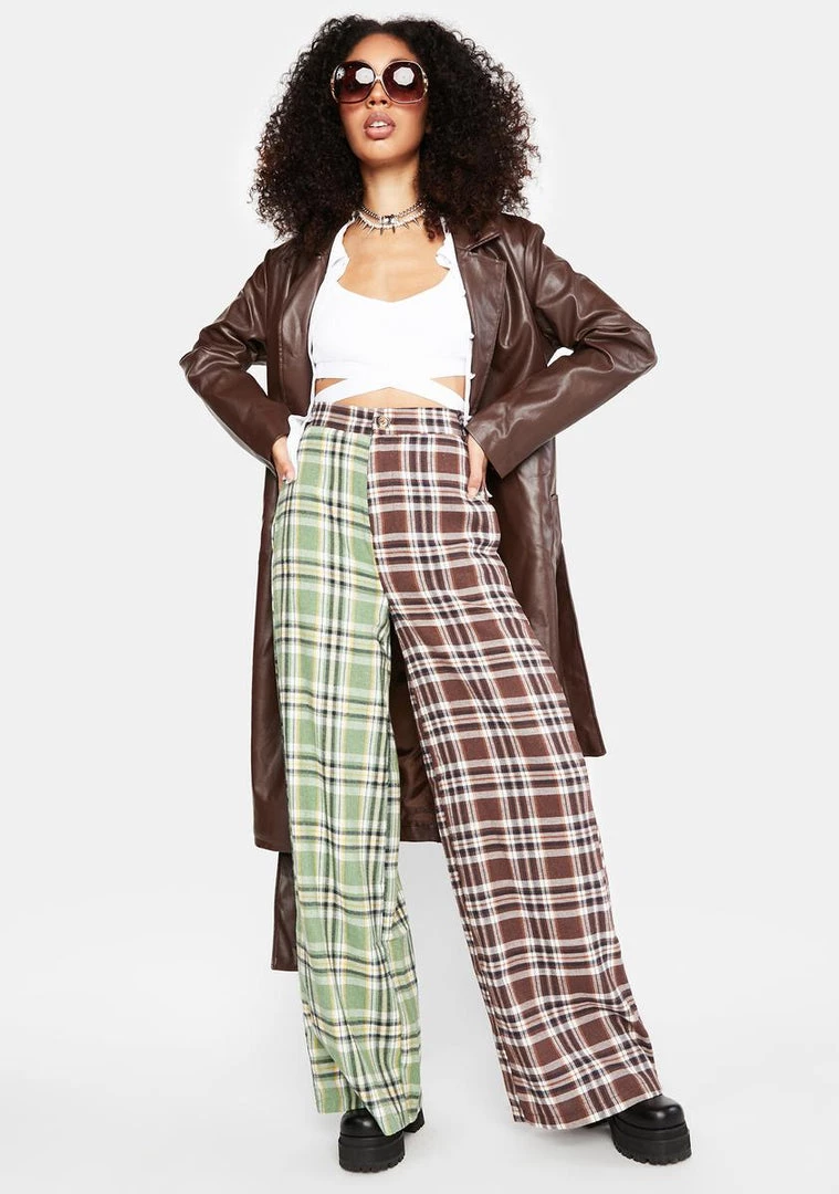 Daisy Street Bottoms Plaid Laura Trousers