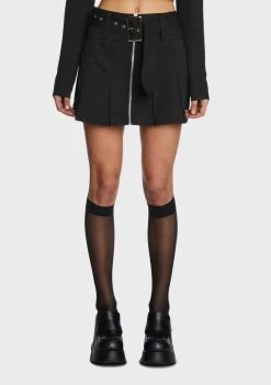 Daisy Street Black Belted Mini Skirt Bottoms