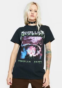 Daisy Street Metallica Oversized Graphic Tee Tops