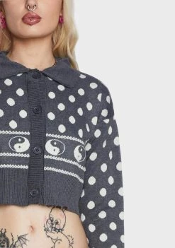 Daisy Street Knit Cardigans Polka Dot Yin Yang Cardigan