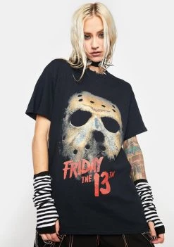 Daisy Street Tops Friday The 13th Mask Graphic Tee