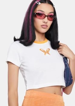 Daisy Street Rosie Butterfly Baby Tee Graphic T-Shirt