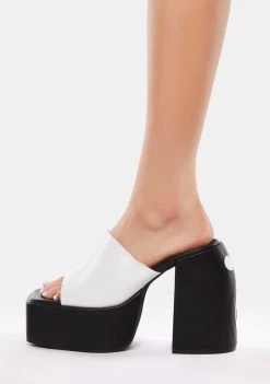 Daisy Street Mono Yin Yang Platform Mules