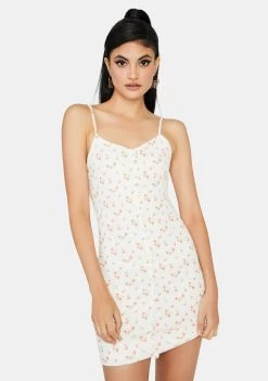 Daisy Street White Textured Floral Mini Dress Dresses