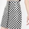 Daisy Street Checkered Vinyl A-Line Mini Skirt Bottoms
