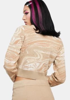 Daisy Street Cream Marble Knit Cardigan