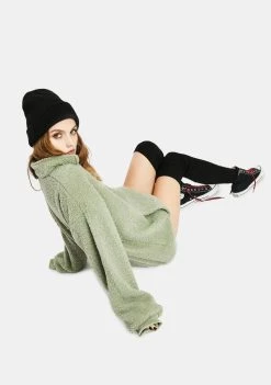 Daisy Street Pistachio Sherpa Pullover