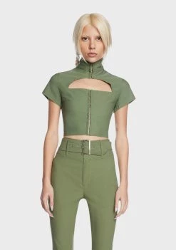 Daisy Street Sage Crop Top