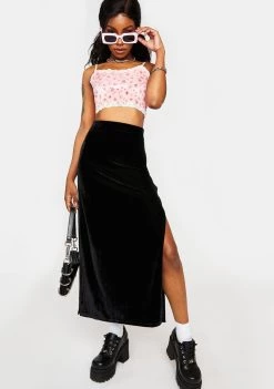 Daisy Street Callie Velvet Crop Top