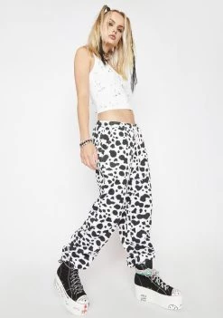 Daisy Street Megan Cow Print Joggers Bottoms