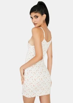 Daisy Street White Textured Floral Mini Dress Dresses