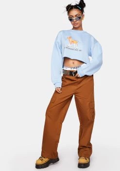 Daisy Street Graphic Crop Sweater Tops