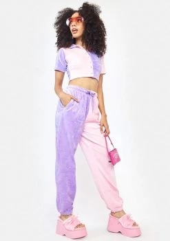 Daisy Street Bottoms Velour Megan Split Joggers