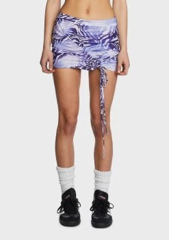 Daisy Street Zebra Ruched Mini Skirt