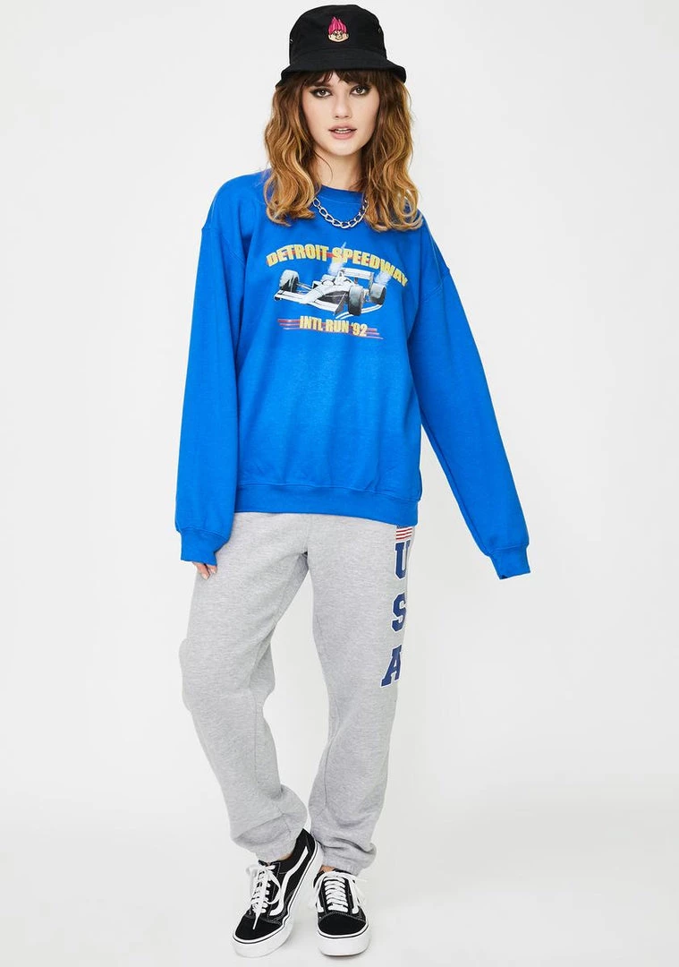 Daisy Street Race Car Graphic Sweatshirt